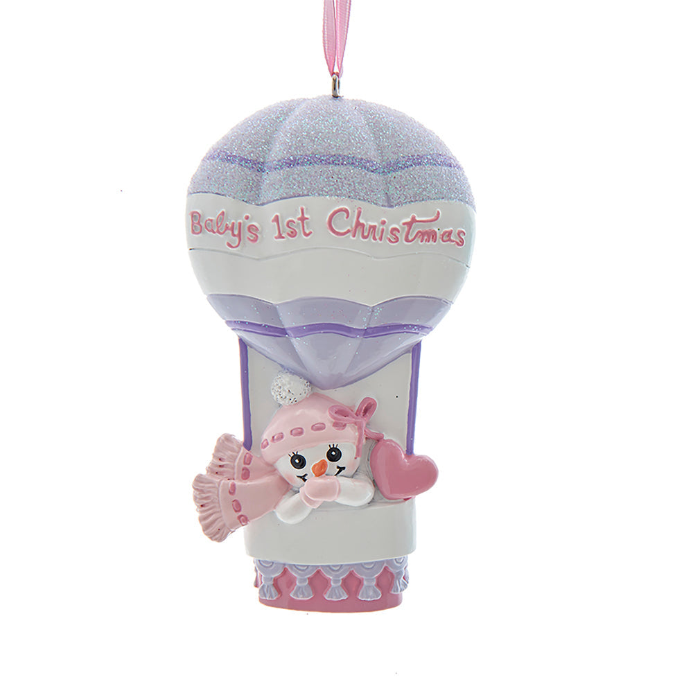 Baby Girl's 1st Christmas Hot Air Balloon 4"