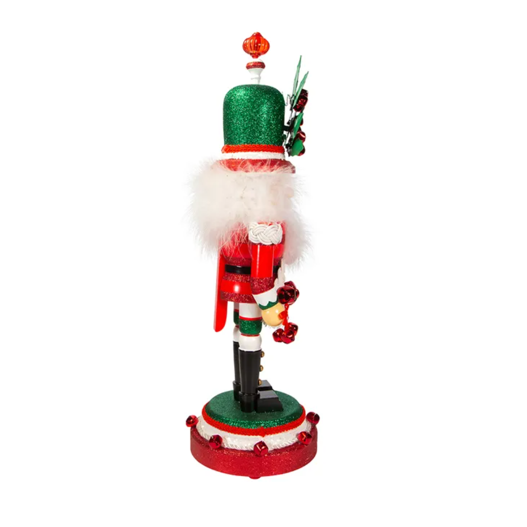 Hollywood Wind-Up Musical Jingle Bells Holly Berry Nutcracker 18"