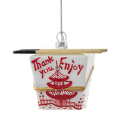 Chinese Take Out Box Glass Ornament 3.15"