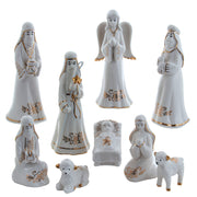 Gold & White Nativity Set of 9