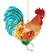 Rooster Glass Ornament 3.5"