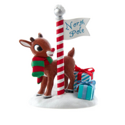 Rudolph The Red Nosed Reindeer North Pole Scene Table Piece 6.5"