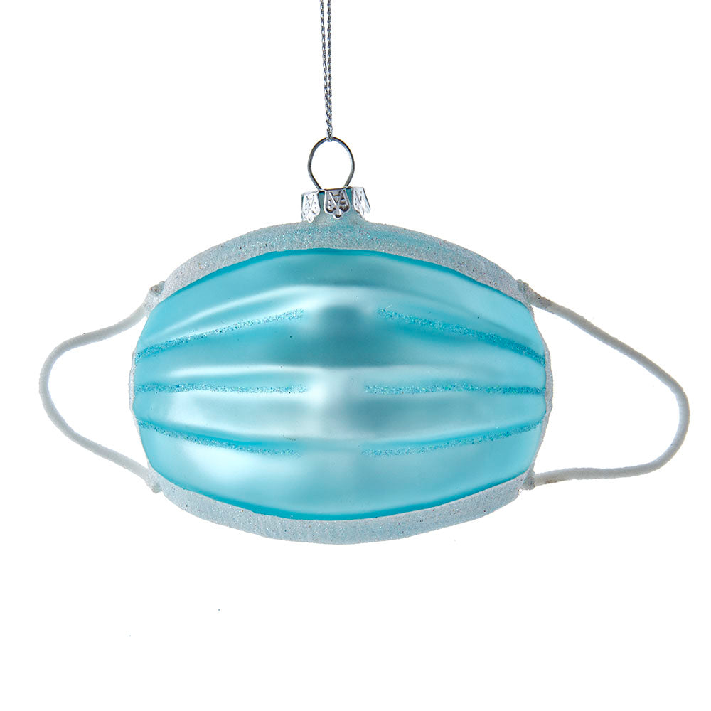 Covid Collection Surgical Mask Glass Ornament 3.5"
