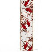 Cardinals on Branch Wired Ribbon 2.5" x 10 Yards