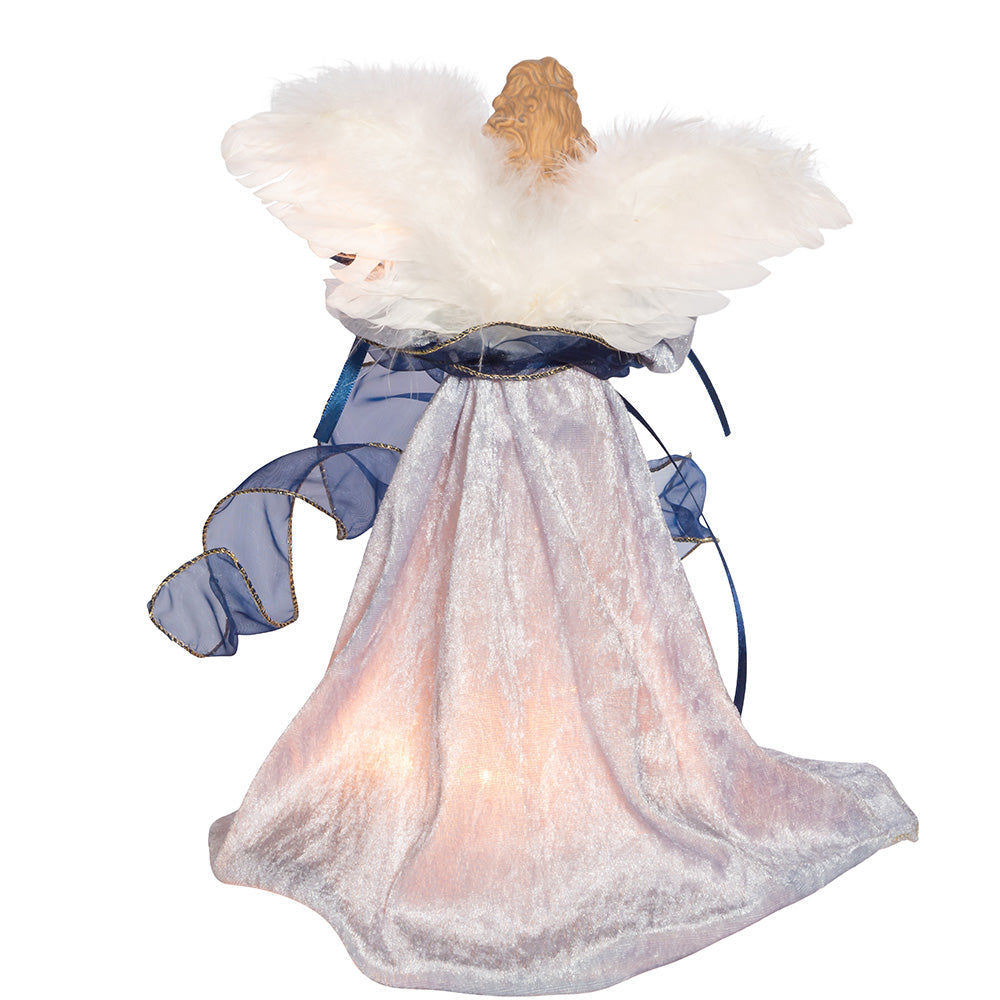 Indigo Blue with Gold Angel Tree Topper 10 Light