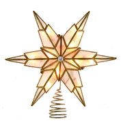 Gold Capiz Star 10 Light 6 Point Tree Topper 9"