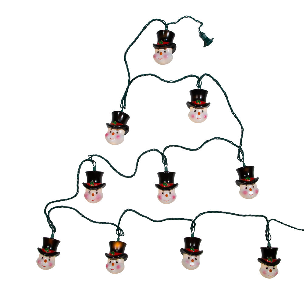 Snowman Head Novelty 10 Light Strand