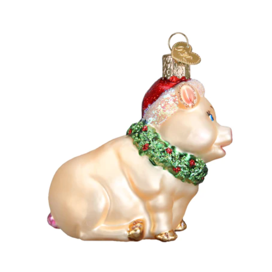 Holly Pig Ornament