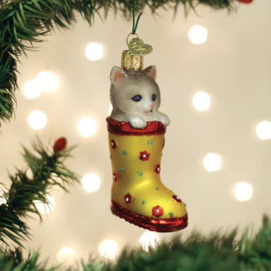 Kitten In Rain Boot Ornament