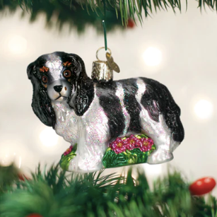 Black & White King Charles Spaniel Ornament