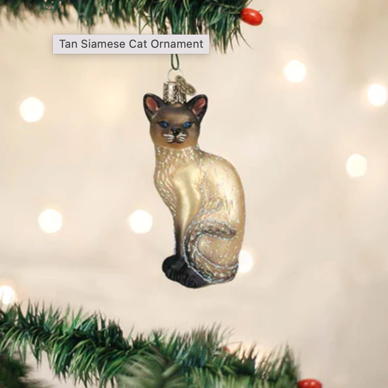 Tan Siamese Cat Ornament
