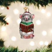Grey Caroling Mouse Ornament