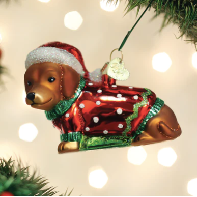 Dashing Dachshund Puppy Ornament
