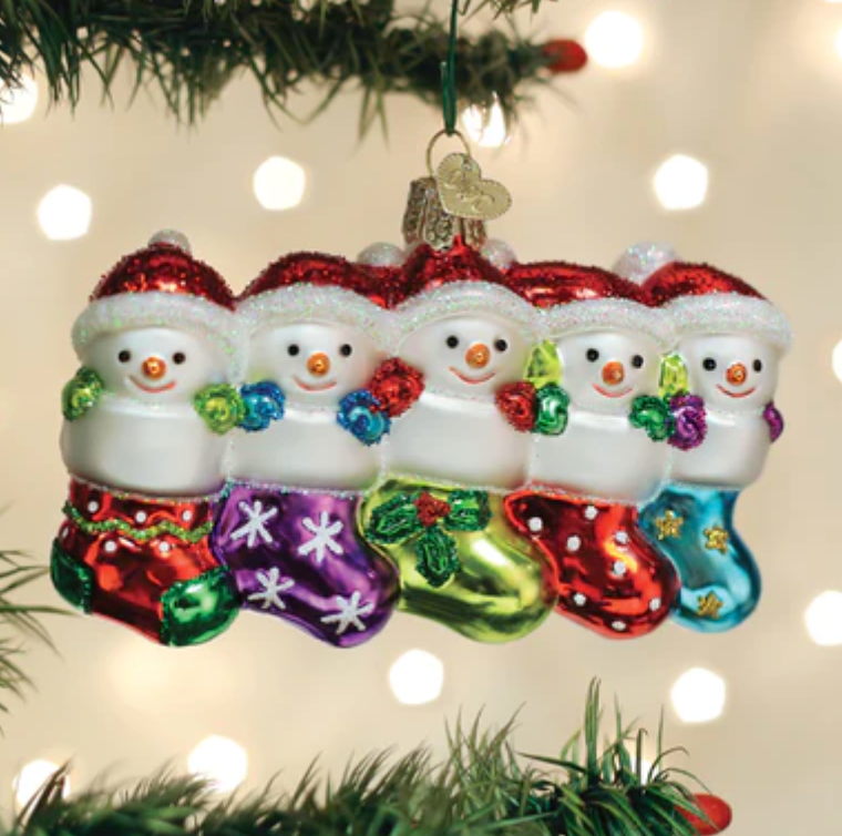 Snow Family of 5 Ornament