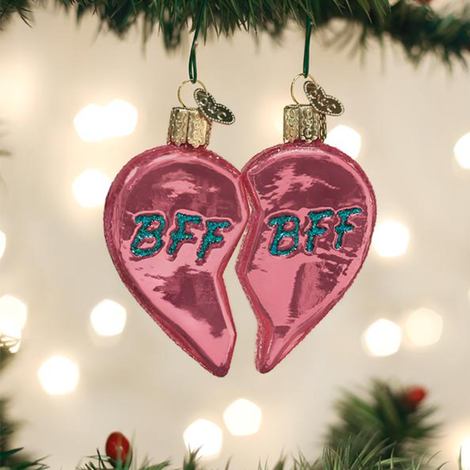 BFF Hearts Ornament Set of 2