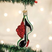 Musical Note With Bow-Green Ornament
