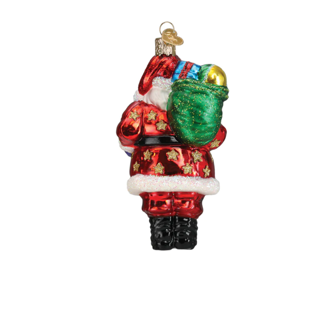 Jolly African American Santa Ornament