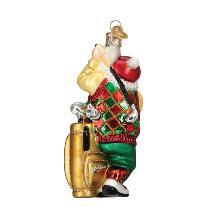 Golfing Santa Ornament