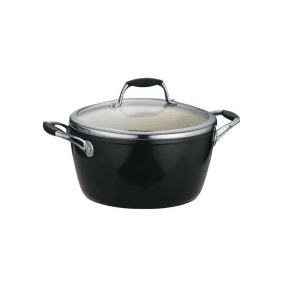 Ceramica 01 Deluxe Metallic Black Covered Dutch Oven 5 Qt