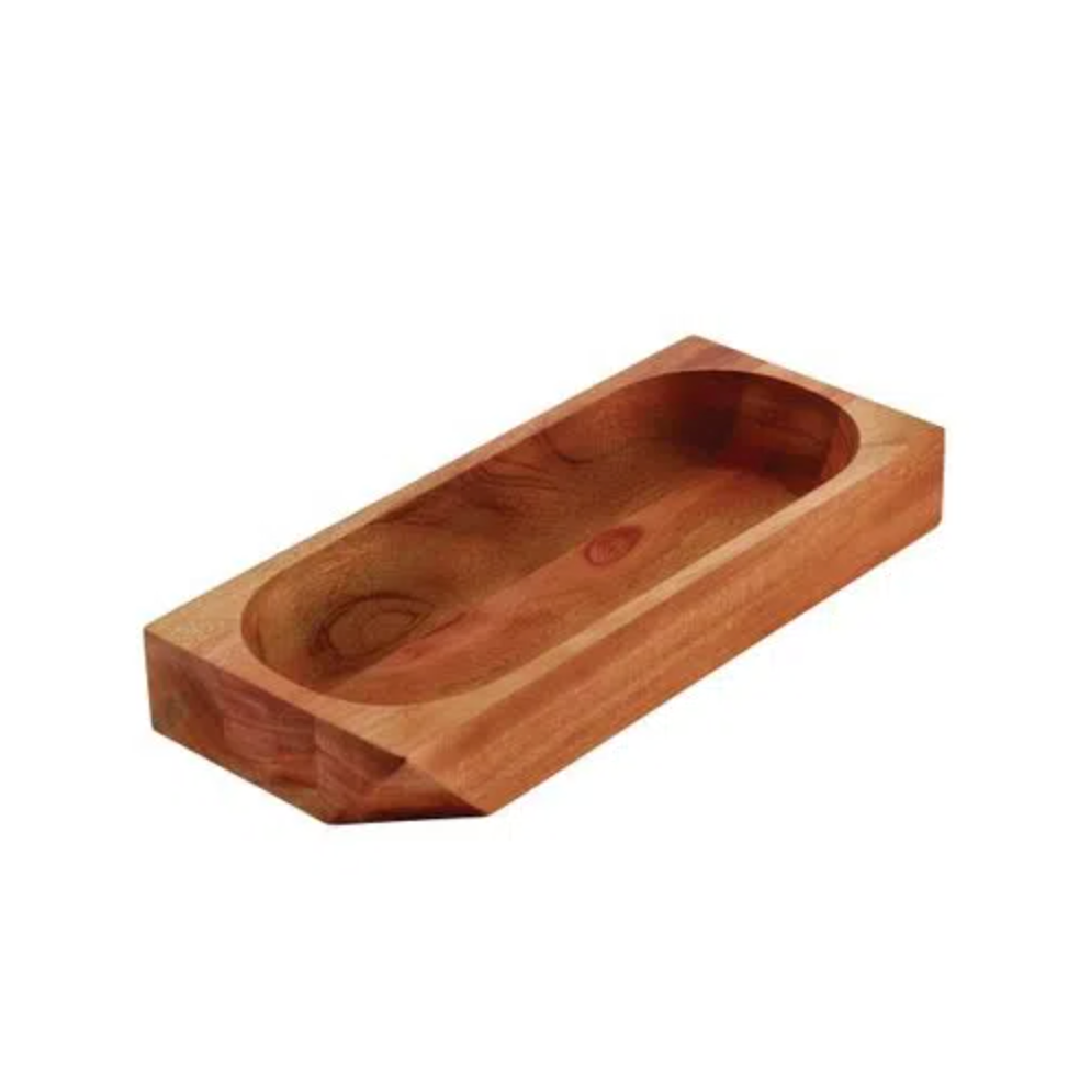 Mahogany Wood Snack Serving Bowl 13.75 x 6"