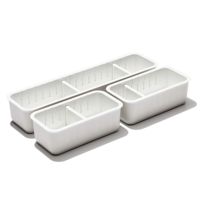 3-Piece Slim Adjustable Drawer Bin Set
