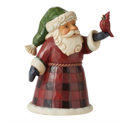 Mini Santa's Feathered Friend Buffalo Plaid Pint Sized Santa