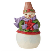 Mini Merry Little Christmas Pint Sized Snowman with Poinsettia