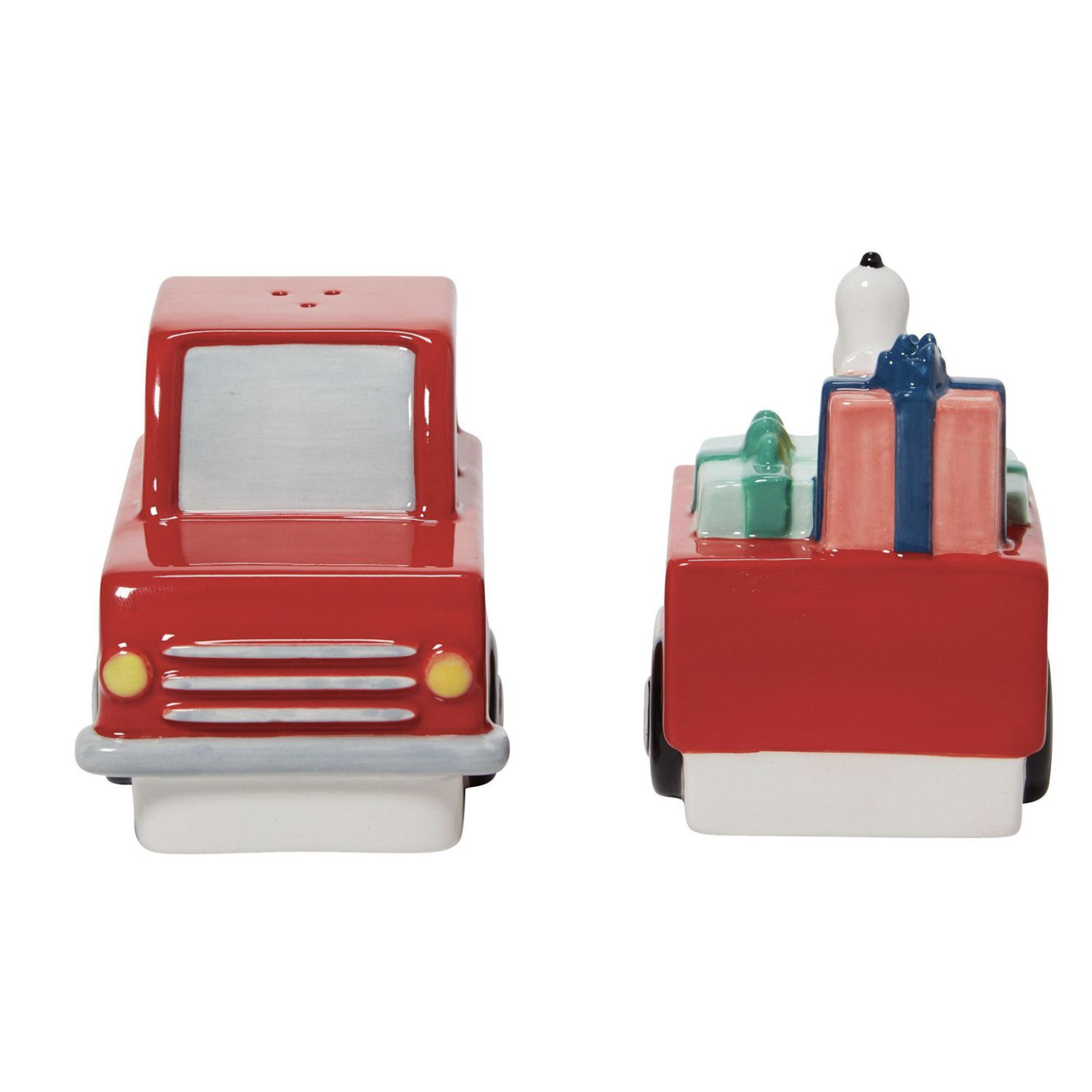 Peanuts Snoopy with Gifts in Red Truck Salt & Pepper