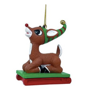 Rudolph The Red-Nosed Reindeer Sledding Ornament