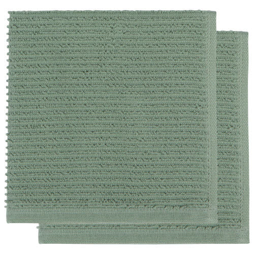 Elm Green Ripple Dishcloth Set of 2