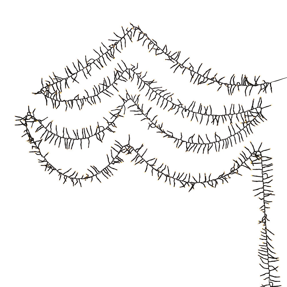 Warm White LED Fairy Light Connectable Cluster Garland 480 Light