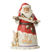 Happy Christmas To All Santa with Branch & Animals