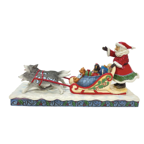 Merry Mushing Dog Sledding Santa