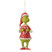 Grinch Holding Candy Cane Hanging Ornament