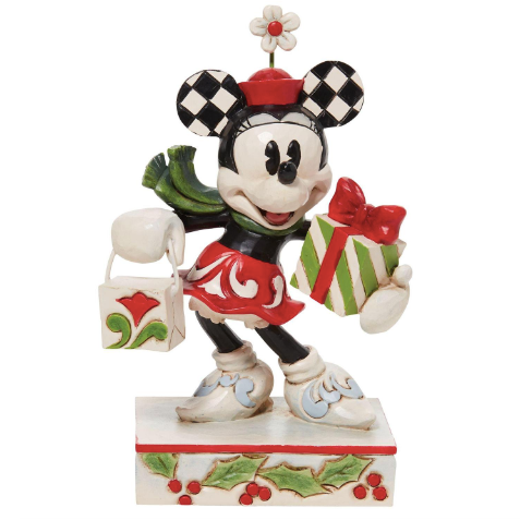 Minnie in Black & White with Red & Green Bag & Gift