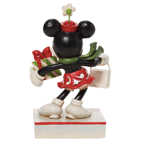Minnie in Black & White with Red & Green Bag & Gift