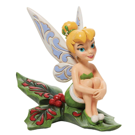 Happy Holly-days Tinker Bell Sitting on Holly
