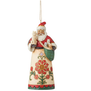 Santa Holding Cat & Kittens Ornament