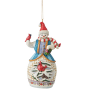 Snowman with Cardinal Ornament