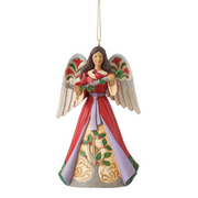 Christmas Angel with Holly Ornament