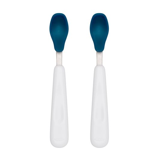TOT Feeding Spoon Set with Soft Silicone Navy