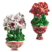 Potted Amaryllis Ornament 5" Set of 2