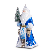 Santa with Tree Ornament 7"