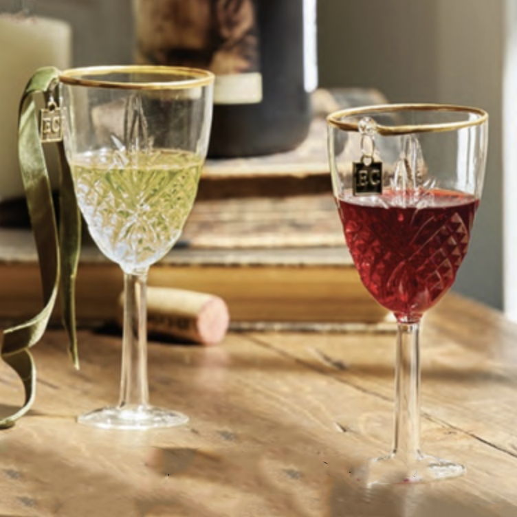 Elegant Wine Ornament 5.5" Set of 2