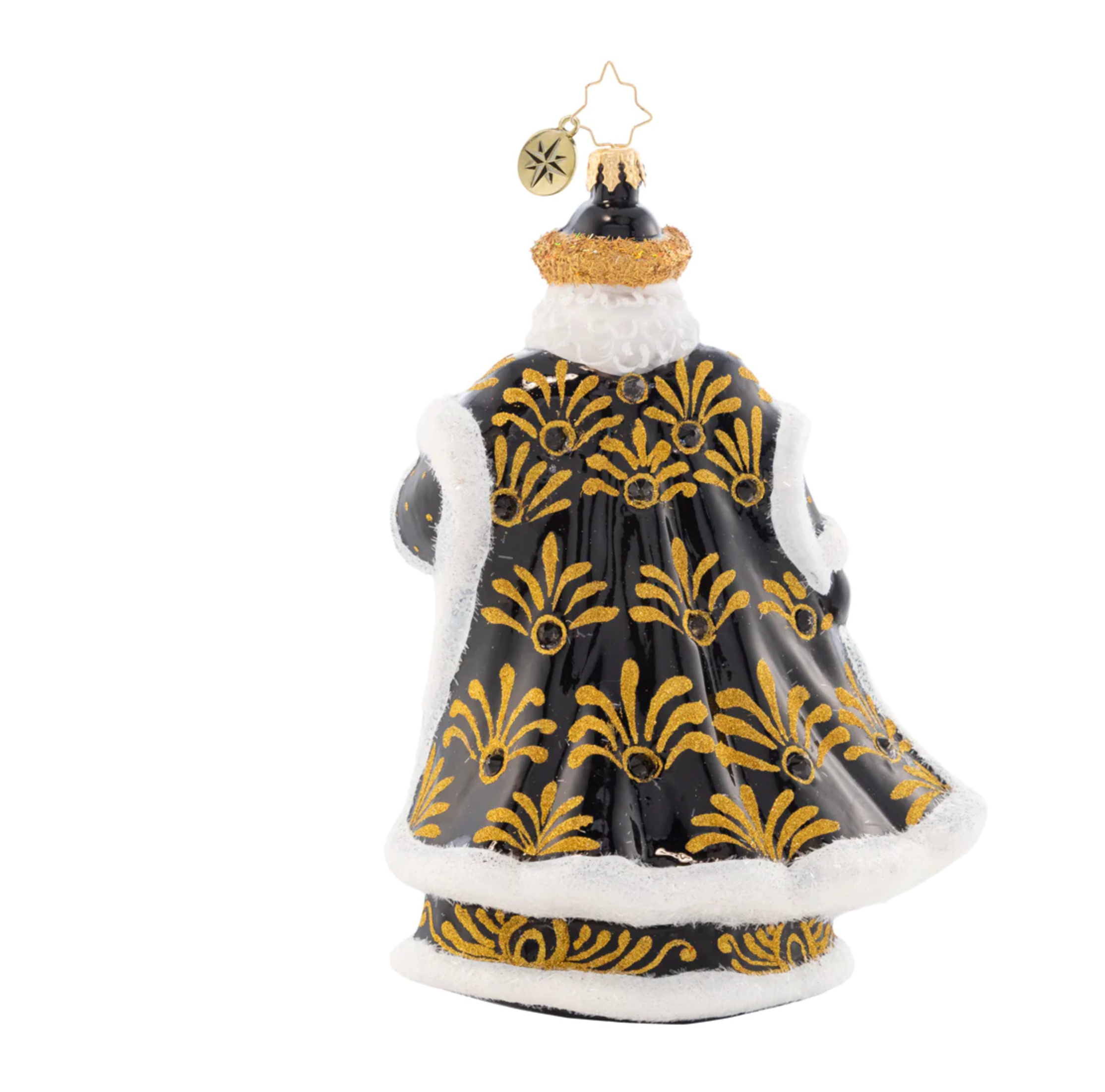 Ebony Elegance Santa Ornament