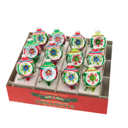 Holiday Splendor 1.75" Decorated Reflector Rounds Set of 12