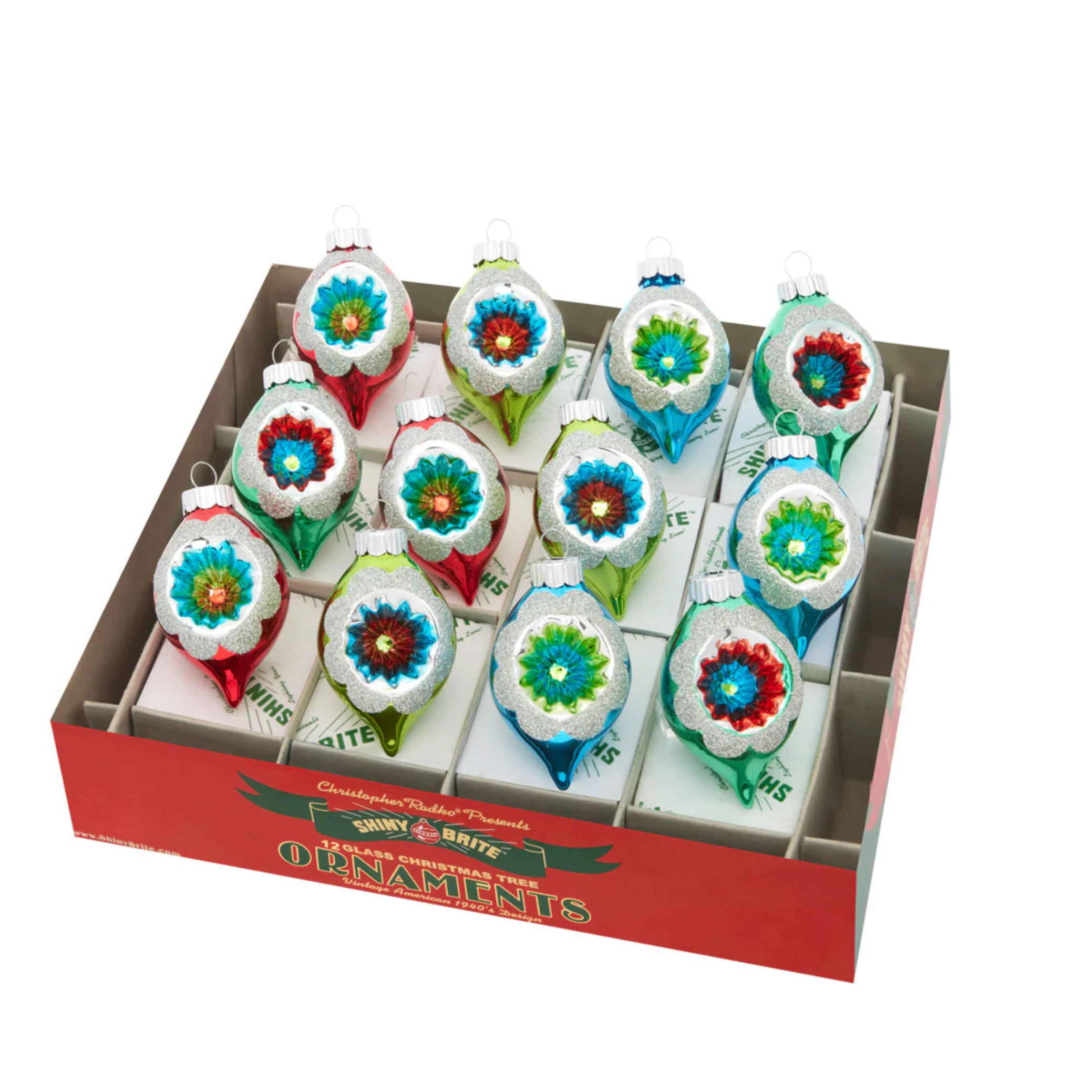 Holiday Splendor 1.75" Decorated Reflector Tulips Set of 12