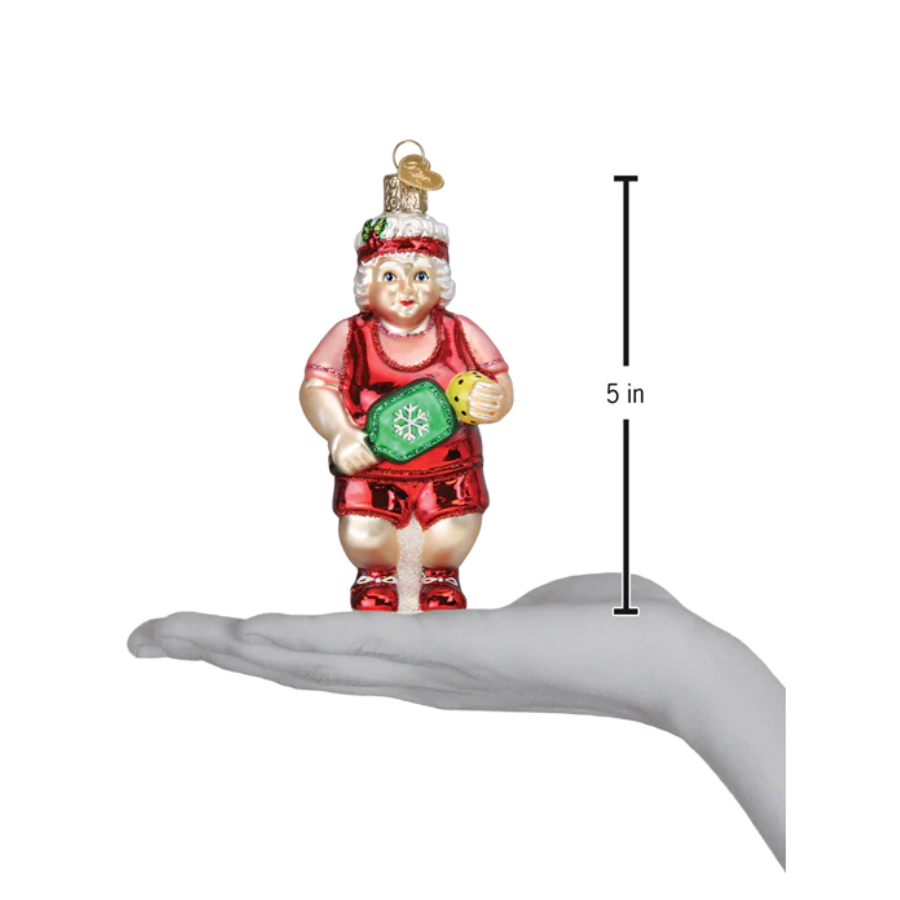 Pickleball Mrs Claus Ornament