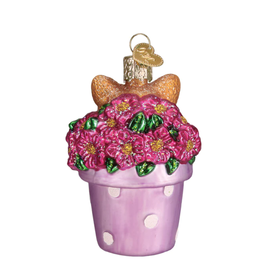 Kitten In Flower Pot Ornament