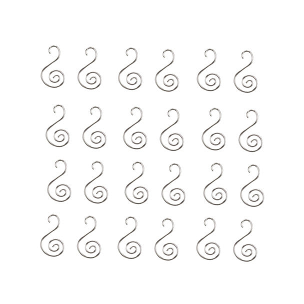 Silver S-Shaped Ornament Hooks Set of 24